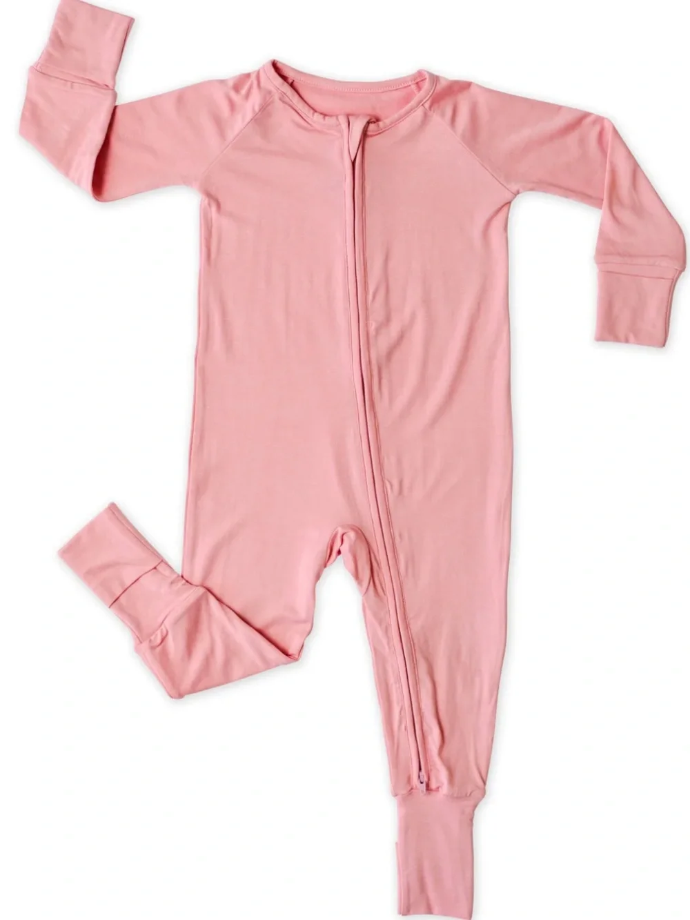Little Sleepies Solid Bubblegum Pink Convertible Romper Sleeper Bamboo 0-3 Month